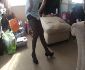 WEARING ON BLACK TIGHTS IN NIGHTGOWN HEELS SEXY BARE LEGS DANCE HOT PUSSY! from black ladki lady sexy vidio