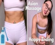 ASMR - Asian Masseuse Gives You Oily Happy Ending - Kimmy Kalani from school skirt girl masturbates in torn pantyhose
