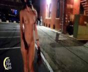 Husband dared me to strip totally naked and walk through the city! from walking naked in a grassland but we get caught