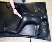 Face Down & Ass Up in a Vacbed - Sexy sub girl gets impact play then cums in a latex Vacbed from self bondage vacuum bed