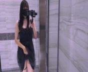 Slut Crossdresser Wear A Sexy Dress And Jerk off In The Public Toilet from 女装子 伪娘 アナニー