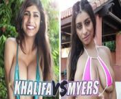 BANGBROS - Battle Of The GOATs: Mia Khalifa vs Violet Myers from jasmin bhasin sexy