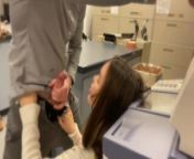 My bosses wife CATCHES me jerking off in the copy room then sucks my cock from boss erected cock indian office sex