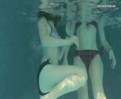Nastya enjoys Libuse underwater from goddess nastya