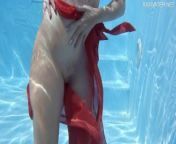 Finlands best Mimi Cica underwater nude swimming from underwater sauna pool o21