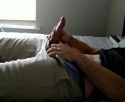Rubbing myself through my pants then pulling out my nice hard cock! from relaxtion sex