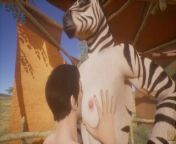 Safari Park with Horny Zebra Furry Girl from saxaxi