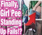 Fail to Girl Pee Standing up!? Japanese blowjob & handjob, piss, uncensored, amateur, youtuber from sexbf youtu