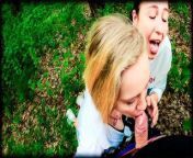 Double Blowjob in the Woods - POV Threesome Sucking from wxw six