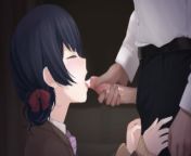 Idol Master - Rinze Morino Blowjob Deepthroat Double Cumshot Swallow from the masterful cat is depressed again today