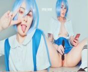 Rei Ayanami loves to make her clit cum and pussy squirt with fuck machine and vibrator after classes from u 13