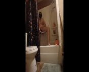 Masked Curvy 20Y O washes while masterbating In water while showering from 20y xvide